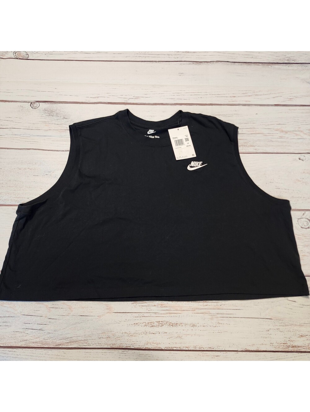 Nike The Nike Tee Women's Black Cropped Tank Top XXL 100% Cotton NWT